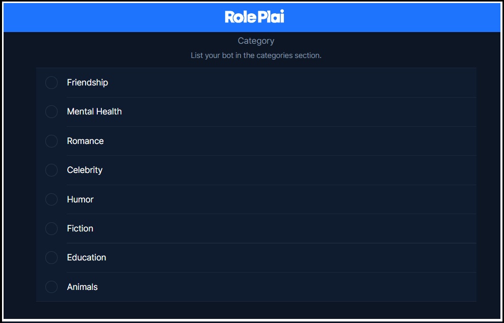 How to Create Your New Chatbot in RolePlai